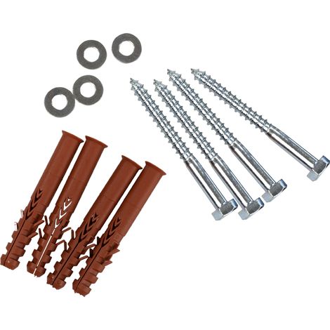 Novap – Kit de fixation pour ralentisseurs de vitesse – Cheville pour béton armé – Charge maximale 100kg – Contient 4 vis et 4 chevilles – 8003104