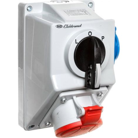 Elektromet Wandsteckdose grau 32A IP54