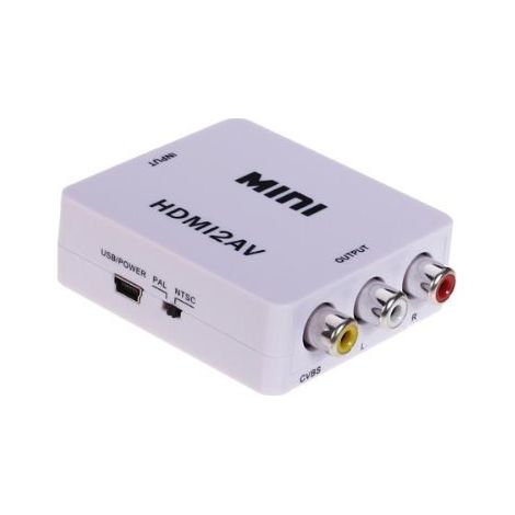 Adaptateur convertisseur video hdmi vers av - blanc