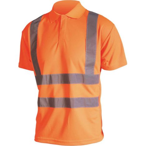 Polo alta visibilidad - Mangas cortas - Naranja fluorescente - 4XL