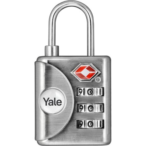 Cadenas TSA à Code Gris avec Combinaison Programmable 3 chiffres homologué TSA 32 mm - Nickelé Brossé - Pour Valise de voyage et Bagage antivol (1/5)