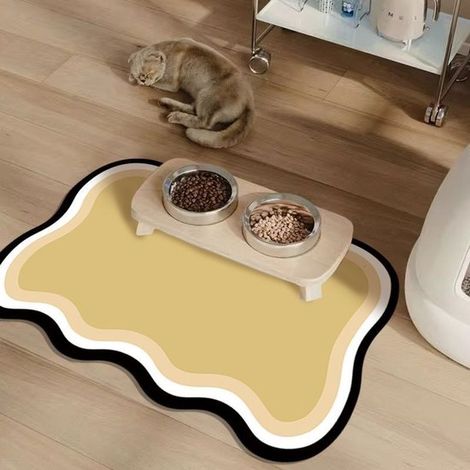 Alfombrillas comer gatos perros, alfombrillas comer resistentes salpicaduras manchas, alfombrillas fáciles limpiar antideslizantes, 3040 cm (1/5)