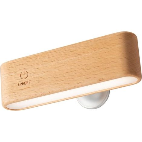 Mini applique murale LED véritable, luminosité réglable, magnétique, rotation à 360 °, commande tactile, lampe de chevet