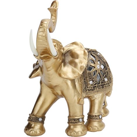 Statue d'éléphant doré, figurine, sculpture décorative pour la maison, le bar ou le bureau, objet de décoration artisanale, cadeau (1/5)