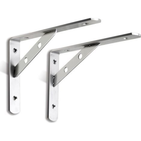 Supports D’Étagère Flottant, Equerre Etagere Murale Triangulaires De 90 Degrés En Acier Inoxydable,, 2 Pcs 15cm (1/5)