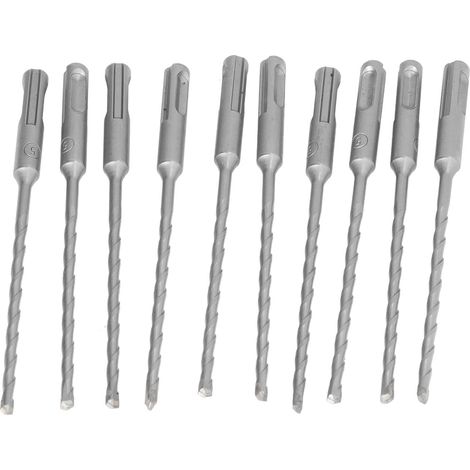 10 Pcs Forets burineurs SDS en acier 40CR avec pointe carbure pour brique pierre béton maçonnerie (1/5)