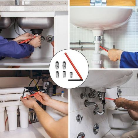 Clés robinet installation - 6 pièces - Convient pour robinets lavabo, écrous Étiquette (1/5)
