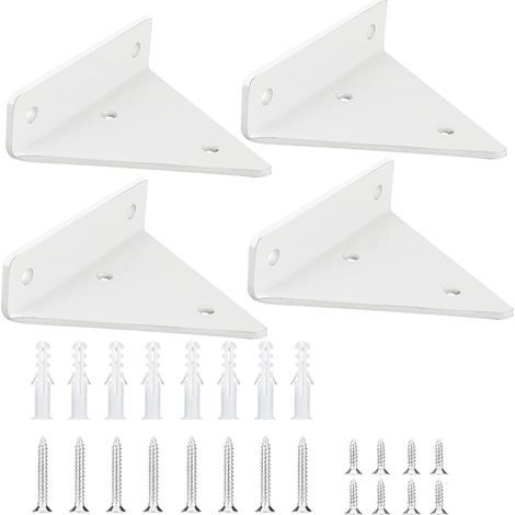Dreieckige Regalhalterung, 4 Stück, robuste, wandmontierte, schwebende, unsichtbare Dreieckhalterung aus Eisen für Regale in Küche, Arbeitszimmer, Garten (80×100)