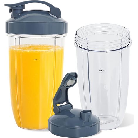 2 Verres 32 oz Avec Couvercle Rabattable Pour Nutribullet 600 W Et 900 W, Accessoire Mixeur Haute Vitesse (1/5)