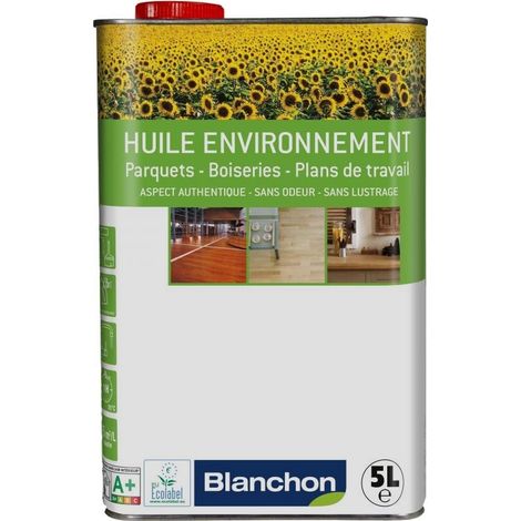 Huile Environnement d'imprégnation BLANCHON conserver et mettre en valeur l'aspect naturel et clair des bois Conditionnement: 5 Litres - Teinte: Huile Effet Naturel