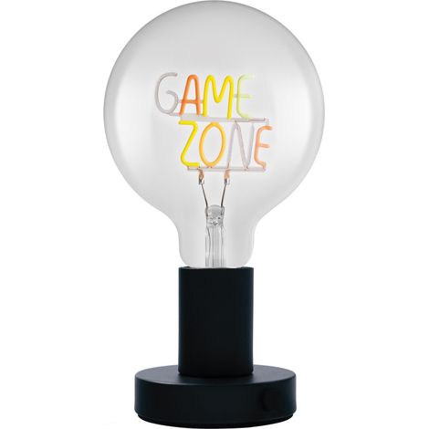 OSRAM Lampe de table LED  1906 Letter, lettrage Game Zone, néon, 1,2 W, E27, noir, blanc froid, câble textile