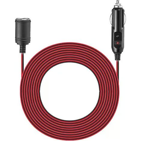 Prise allume-cigare auto 12V 24V 15A Heavy Duty avec cordon d’extension mâle-femelle et fusible 3,7m (1/3)