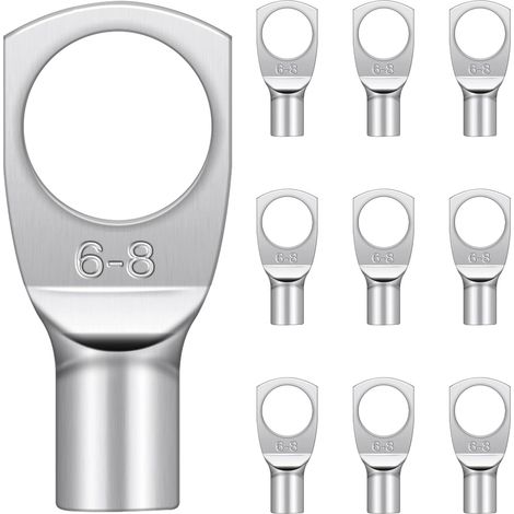 Cosses Tubulaires 6mm² M8 Hanibos Electriques Ronde à Œillet en Cuivre Étamé Cosse Sertir Annulaires 20 Pièces (1/5)