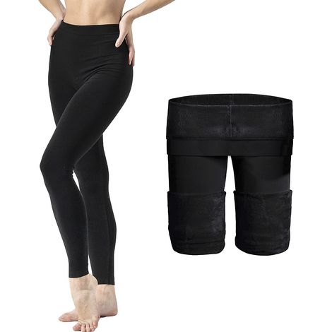 Les leggings Zero Gradi avec intérieur polaire sont élastiques NOIR thermique Taille: M-L (1/5)