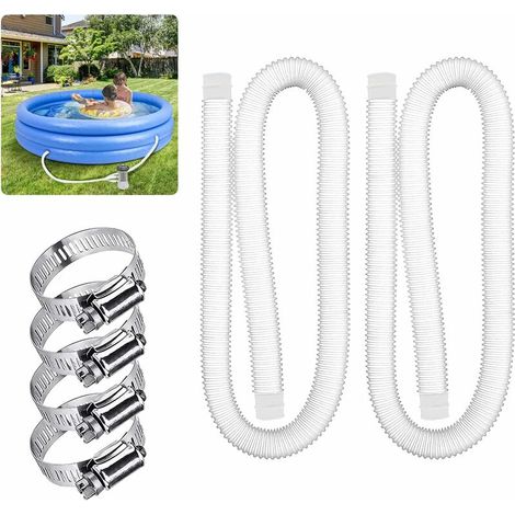 Tuyau de Rechange pour Piscine de 1,25 po de diamètre pour piscines Hors Terre, Piscine avec Pince métallique pour Pompe de Filtre Intex ou tuyaux de 3,2 cm - 1,5 mètre de Long (Paquet de 2) (1/5)