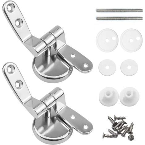 FENOPLASTICACharniere Abattant, Lot de 2 charnières de rechange pour lunette WC avec fixations en alliage de zinc (1/5)