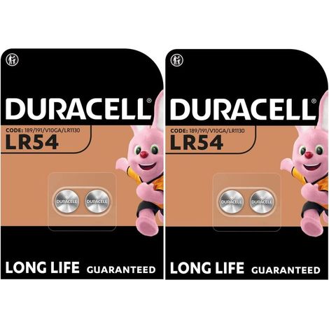 4 x Duracell LR54 LR1130 V10GA 189 191 (2 ampoules de 2 batteries) 4 piles 4