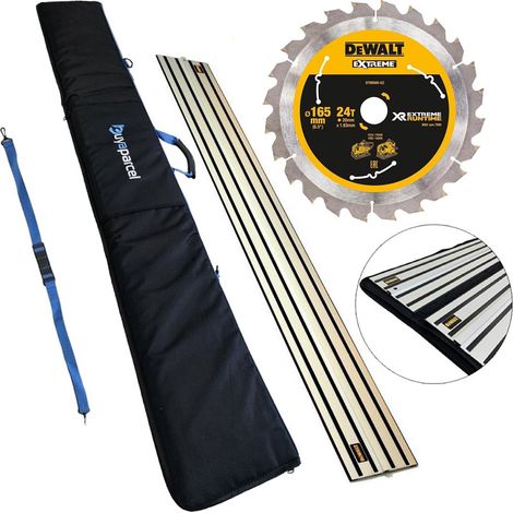 DeWalt DWS5022 1.5m Plunge Saw Guide Rail DWS520 Set + 24T Extreme Blade + Bag