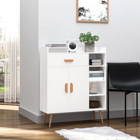 Buffet/meuble console HOMCOM, meuble multifonctionnel pour salle à manger, salon, salle de bain, couloir, 80 x 29,5 x 96 cm
