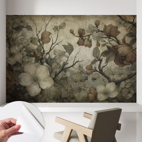 Carta da parati autoadesiva - impermeabile - murale da parete - decorazione murale - Bellezza floreale 104x70 cm (1/5)