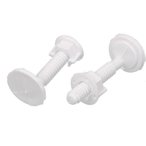 Vis de fixation pour abattant toilette 30 mm x 67 charnières rondes en plastique blanc, 2 pièces