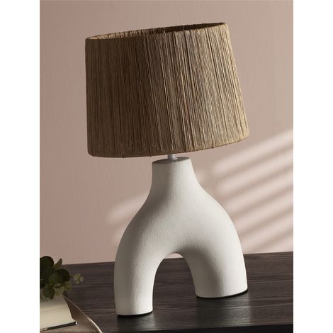 Kopek Keramik-Tischlampe. Cremeweiß, 48 cm. 28 x 48 cm (1/3)