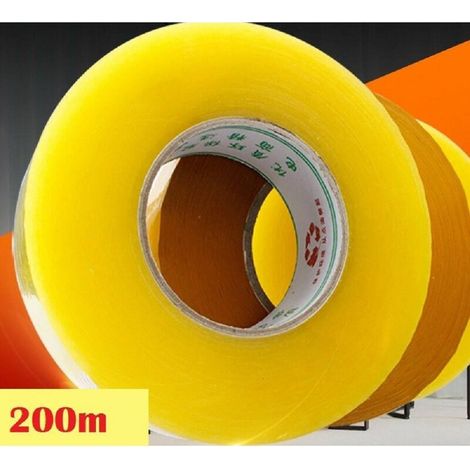 TRADE SHOP - Rotolo Nastro Adesivo Per Imballaggi Trasparente 4,8cm X 200mt Doppio Metraggio -