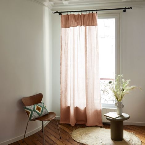 Rideau panneau 145x280 cm MADURA - Pêche rosé - LOU (1/4)