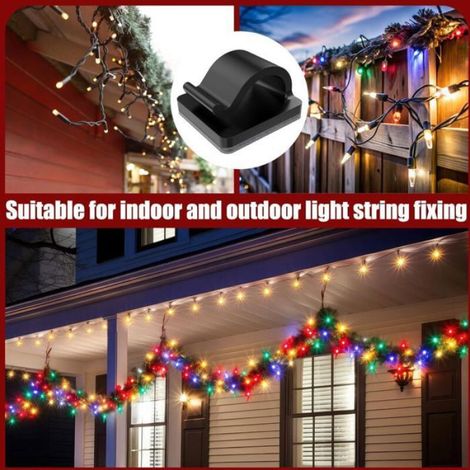 Clips Adhésifs Pour Cables - 100 Pièces - Fixation Murale Sans Perçage - Pour Câbles Réseau USB Ethernet Et Guirlandes Lumineuses (1/5)