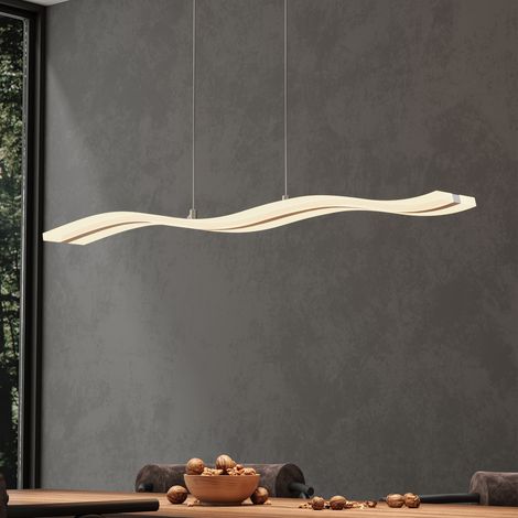 Mai & Mai Pendelleuchte Esstisch 97cm LED Hängelampe für Esszimmer, dimmbar Hängeleuchte mit Fernbedienung, 36W Weiß Esstischlampe für Wohnzimmer Schlafzimmer Alivetta3300 (1/5)