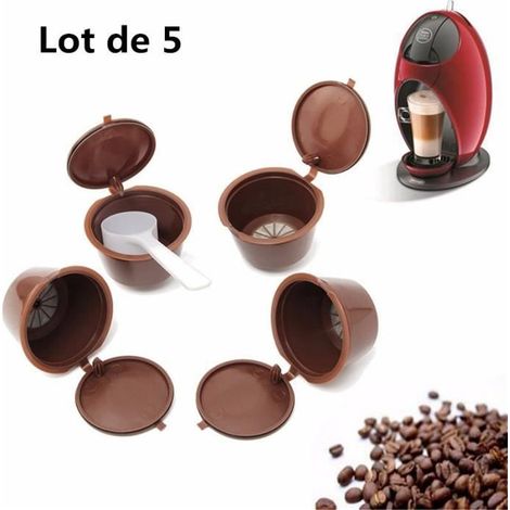 Dosettes rechargeables en acier inoxydable pour Dolce Gusto - Lot de 5 pièces (1/4)
