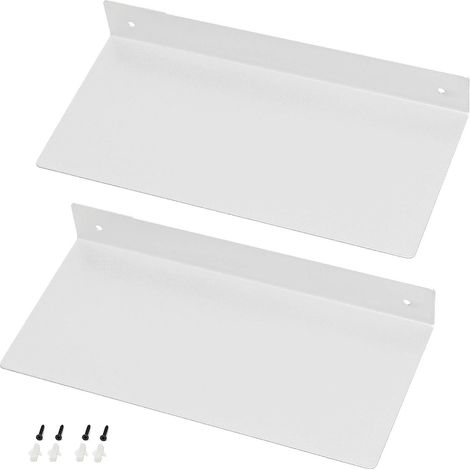30cm Wandregal Metall Weiß, 2 Stück Modern Badezimmer Rostfrei Metallregal, Schweberegale Schwimmende Stahlregale für Küche Wohnzimmer Schlafzimmer und Büro (1/5)