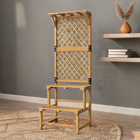 Étagère à plantes en bois massif 2 niveaux 60 x 50 x 166 cm (1/5)