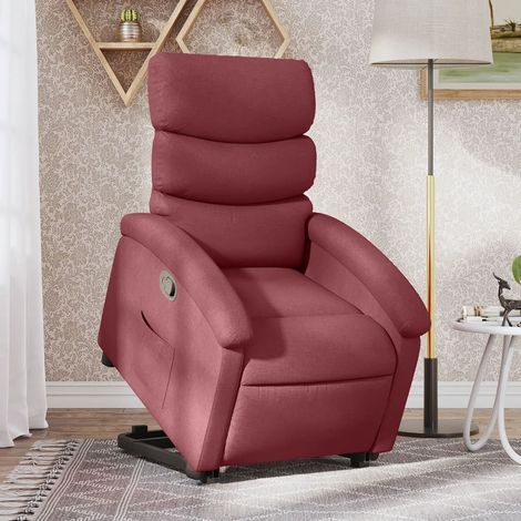 Fauteuil inclinable-Chaise de relaxation-Fauteuil Relax rouge bordeaux tissu 277608 (1/5)