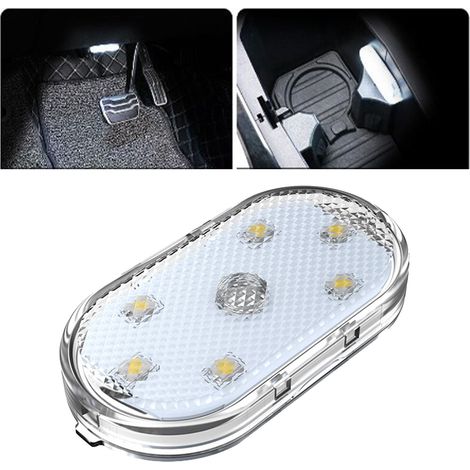 Plafonnier voiture LED bleu, lampe de lecture compacte avec contrôle tactile et charge USB (1/5)