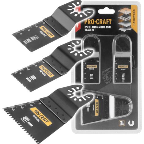 Set di lame Procraft MB3, 3 pezzi, per utensili multifunzione oscillanti (1/3)