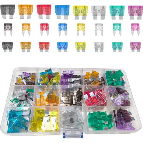180 Pièces Fusible de Voiture, Mini Fusible Auto Set, Assortis Voiture Fusible à Lame Standard, Avec 1 Lame Fusible Extracteur, 2A /3A / 5A/ 7.5A/ 10A/ 15A/ 20A/ 25A / 30A/ 35A/40A(Zinc) (1/5)
