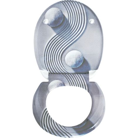 Abattant de toilette HomSeat à motif vagues abstraites, matériau UF, couvercle à fermeture douce, revêtement hygiénique (1/5)