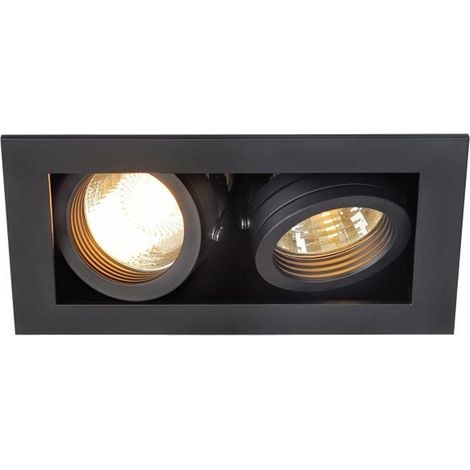 Spot encastré intérieur KADUX double noir mat GU10/QPAR51 2x 50W max - SLV - 115520 (1/3)