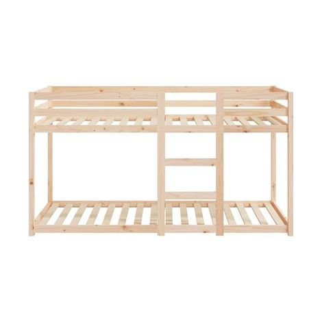 Lit superposé sans matelas 80 × 200 cm en pin massif, pin massif durable, pour chambre, décor moderne, facile à assembler (1/5)