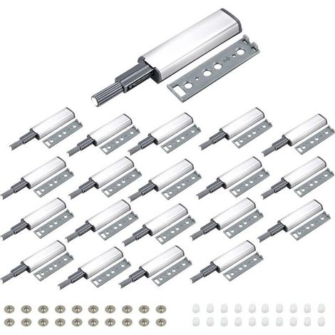 20 PCS Push to Open Aimant Poussoir Porte Placard Loquet Magnetique,Tampon Amortisseur pour Armoire Tiroir,Ouvre et Ferme la Porte avec Pression pour La Porte de L'armoire,Tiroir,Meuble et Placard