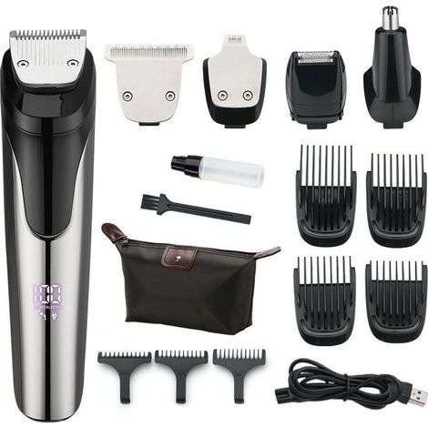 Ensemble tondeuse et rasoir, Métal, 5 en 1, USB (1/5)