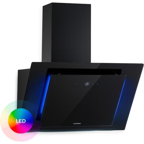 Klarstein Hotte Aspirante 60cm, Hottes de Cuisine Inclinées, Filtre de Hotte en Aluminium, Débit d'Air Puissant 426m³/h, LED, Ecran Tactile, Extracteur d'Air Silencieux, Hotte Efficace avec Evacuation