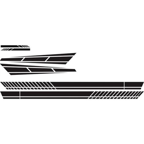 BEBUSINGOTO Pegatinas para faldón de capó lateral de carrocería de coche, 6 unidades, diseño de rayas de vinilo, para espejo retrovisor (color negro) (1/4)