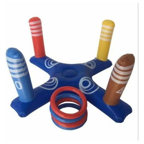 Anneau de lancer flottant pour piscine, jeu aquatique gonflable multi-joueurs, accessoire de natation pour enfants et adultes, divertissement de plage en extérieur, lot de fête, couleur bleue. (1/5)