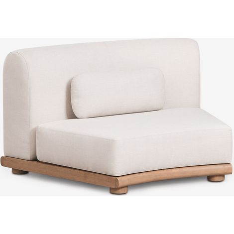 Módulo central curvo para sofá modular de jardín en madera de acacia Gerard SKLUM (1/5)