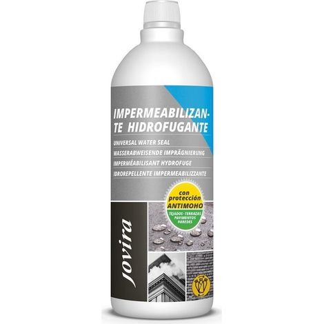 JOVIRA PINTURAS Impermeabilizzante Idrorepellente A. Protezione idrorepellente totale per facciate, tetti, terrazze, marciapiedi, pareti, etc. (1 Litri, Impermeabilizzante Anti-muffa)