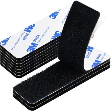 10 Pieces Double Sided Scratch Sticker, Double Sided Adhesive Tape, Extra Strong Adhesive Grip Strip Rectangle Powerful Double Sided Adhesive Reusable 3 x 10cm (1/5)