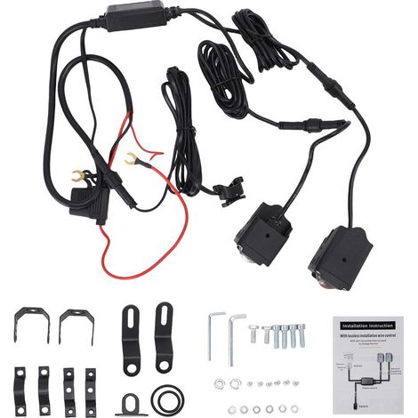 Phare Additionnel LED Moto - Éclairage Blanc 6000K et Jaune 3000K - Double Focale - Kit Montage Polyvalent avec Support et Câblage - IP68 pour VTT, SUV, Camion (1/4)