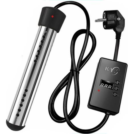 Thermoplongeur Baignoire 2000w Thermoplongeur éLectrique Thermoplongeur De Voyage,Thermoplongeur En Acier Inoxydable,Chauffe-eau électrique Thermoplongeur de piscine(Chronométrage intelligent,noir) (1/5)